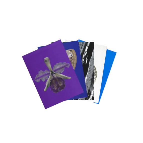 Postkarten Blau Fächer