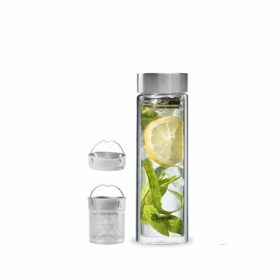 Teeflasche doppelwandig mit Sieb und Deckel, 430ml