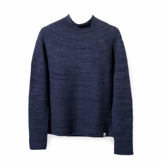 Feinstrick-Pullover Turtleneck, Leinen/Merino-Wolle