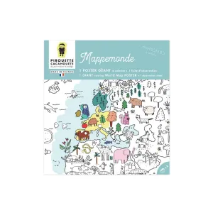 Ausmalposter Weltkarte