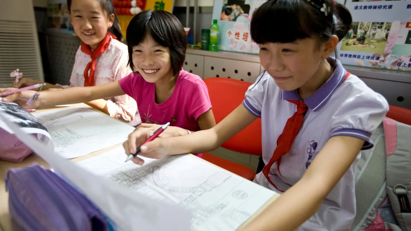 Bambini cinesi nella scuola