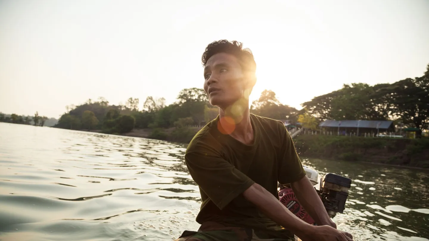 monitor di portata sul fiume Mekong in Cambogia