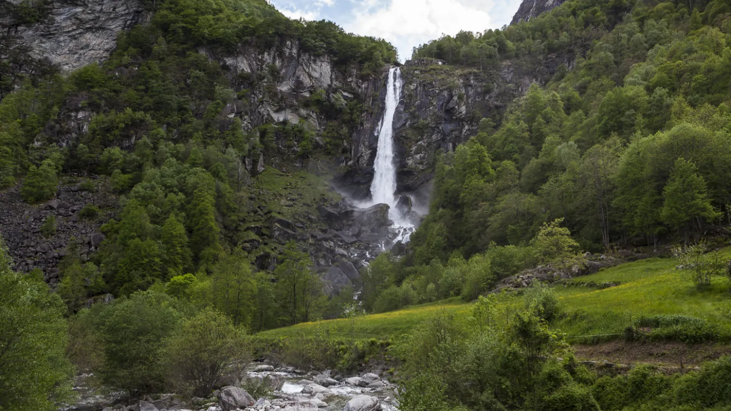 Schweizer Fluss Fiume Calnegia