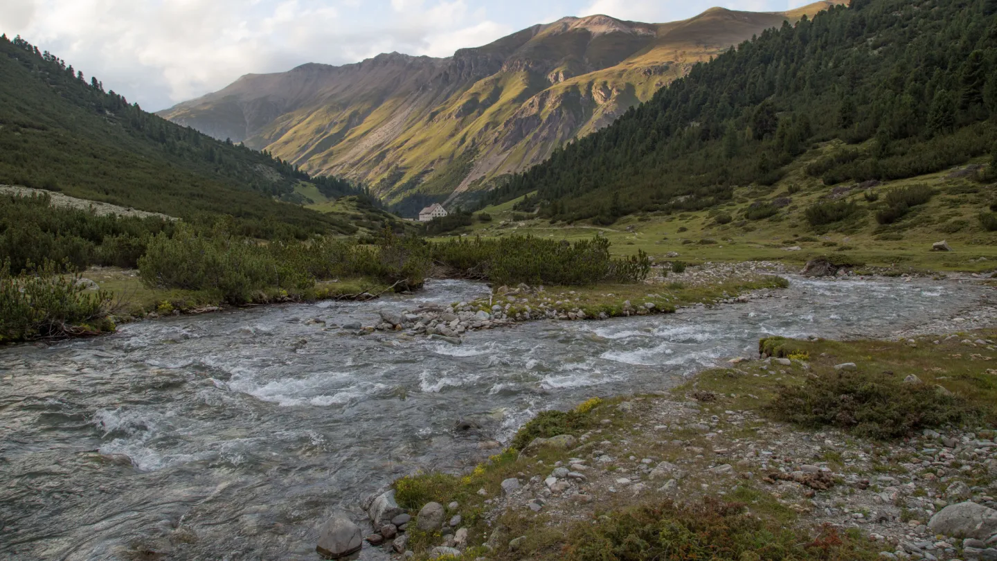 Schweizer Fluss Chamuera