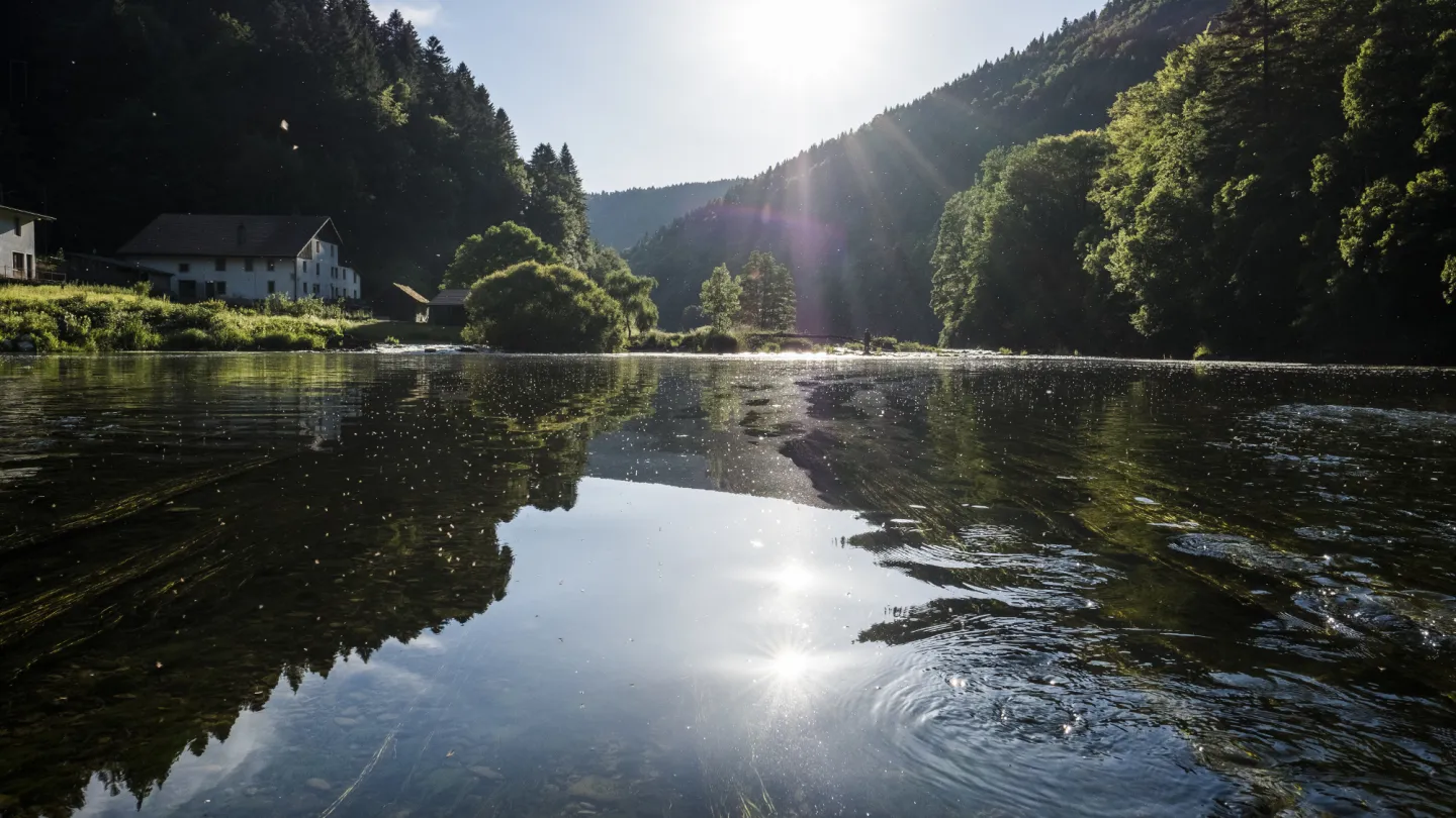 Schweizer Fluss Doubs