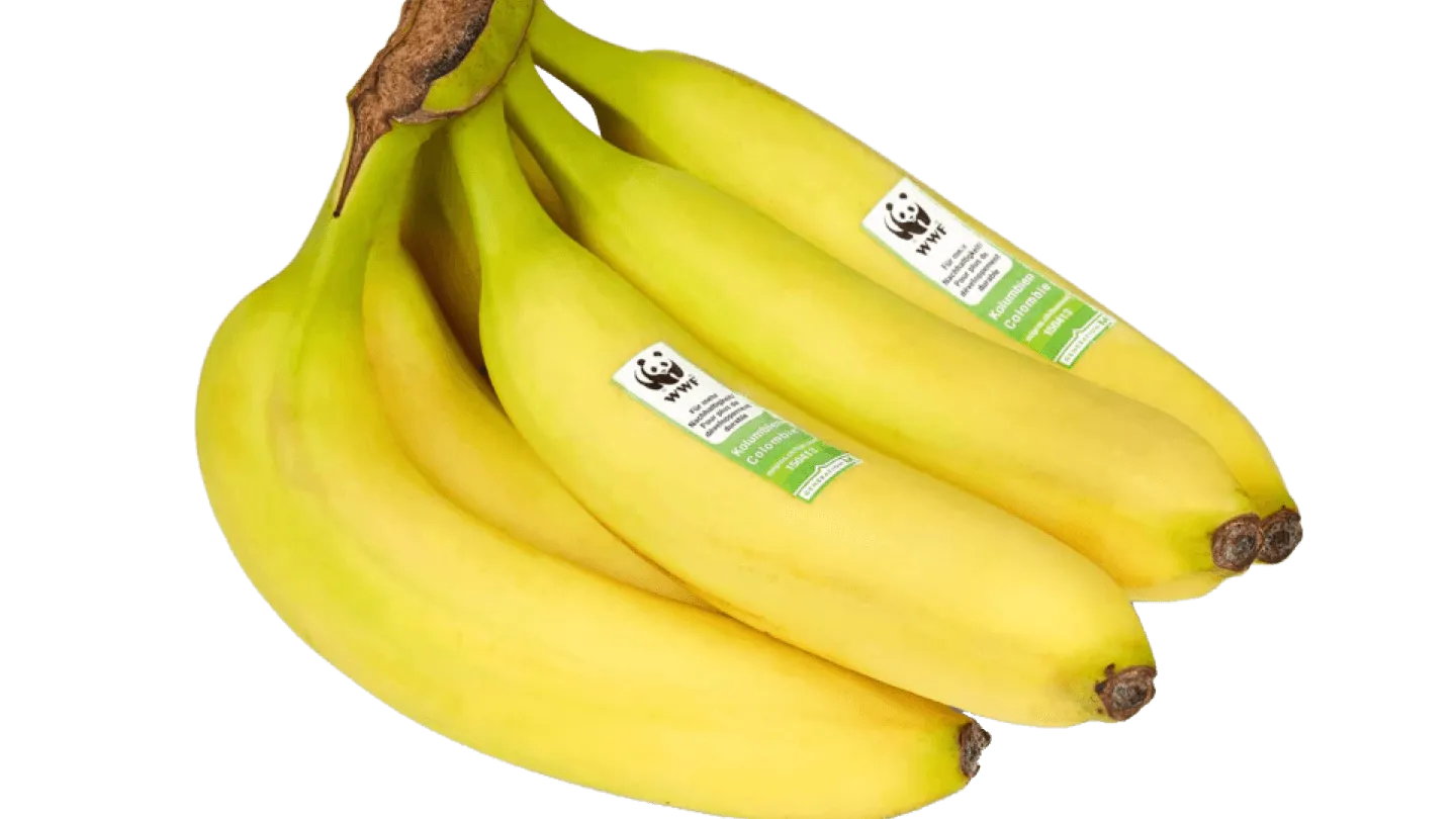 Bananen mit WWF-Aufkleber