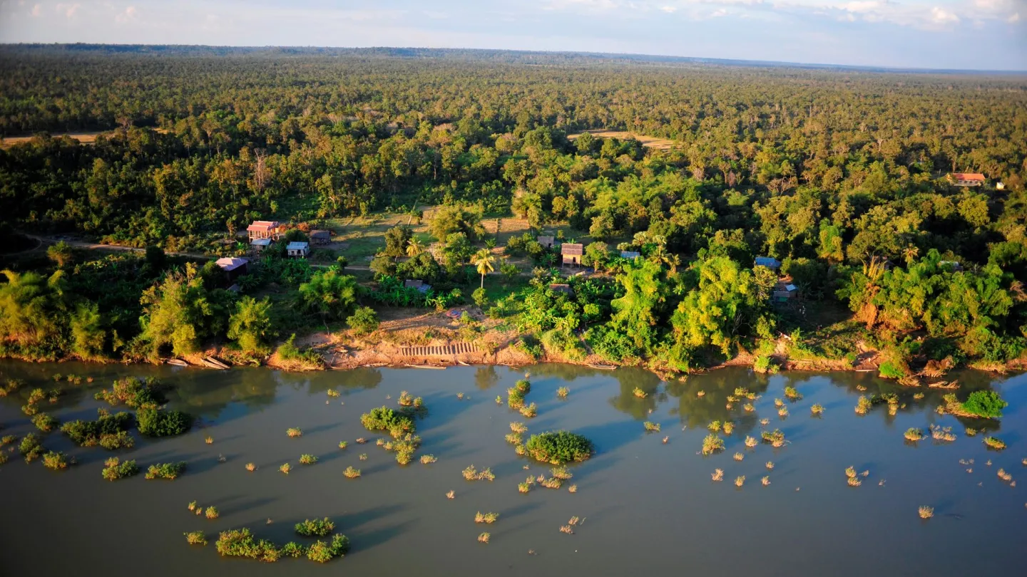 Luftaufnahme Mekong, Kambodscha