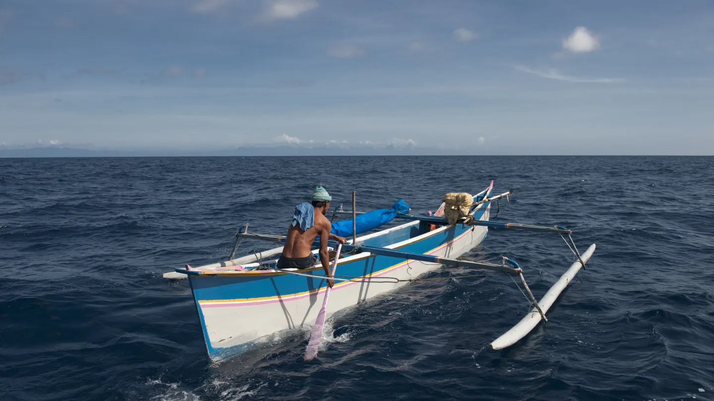 Fischer in Indonesien auf dem offenen Meer