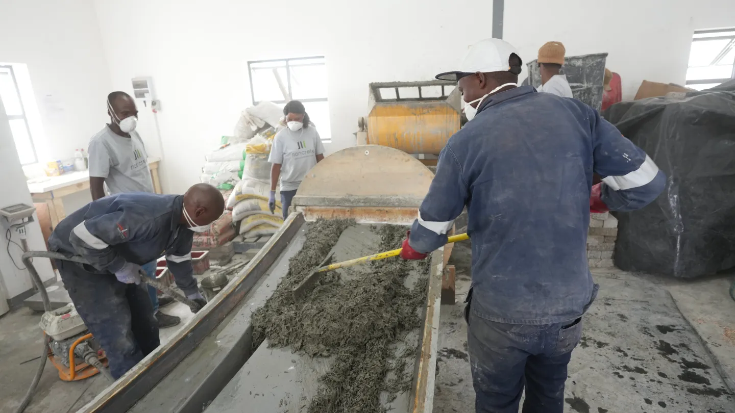 workers in noncrete factory south africa
